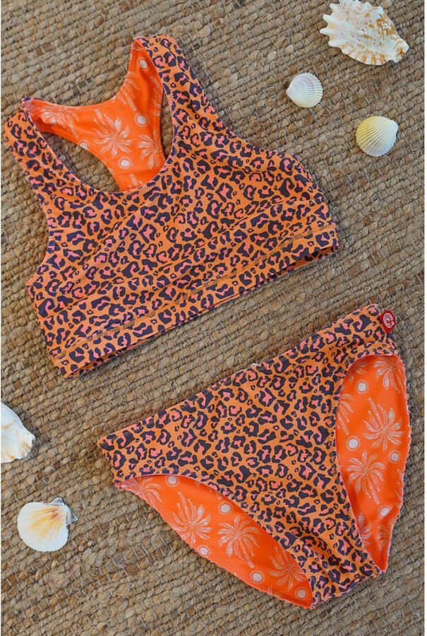 Just Beach reversible crop bikini Inside Out oranje - Foto 2
