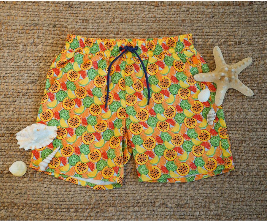 Just Beach zwemshort Poolday geel groen oranje - Foto 3