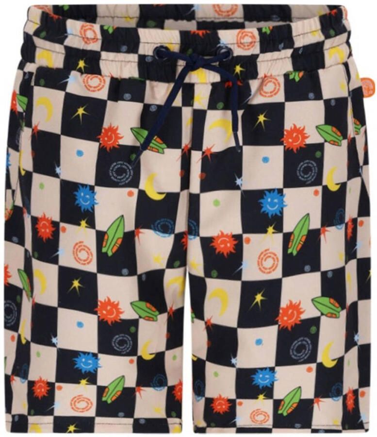 Just Beach zwemshort Poolday zwart ecru