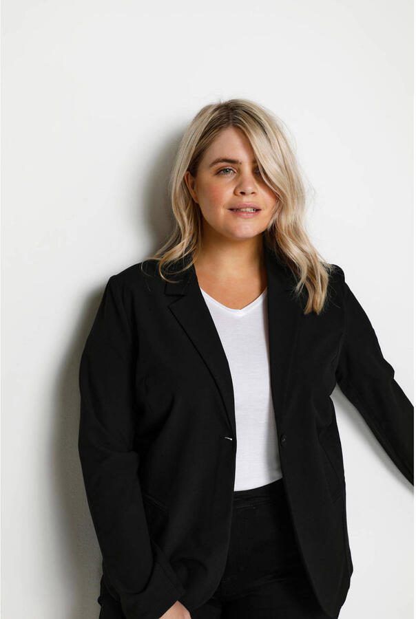 Kaffe Curve Klassieke Blazer Jas Zwart Diep Black Dames - Foto 2