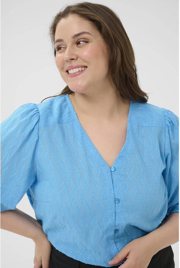 Kaffe Curve blouse blauw