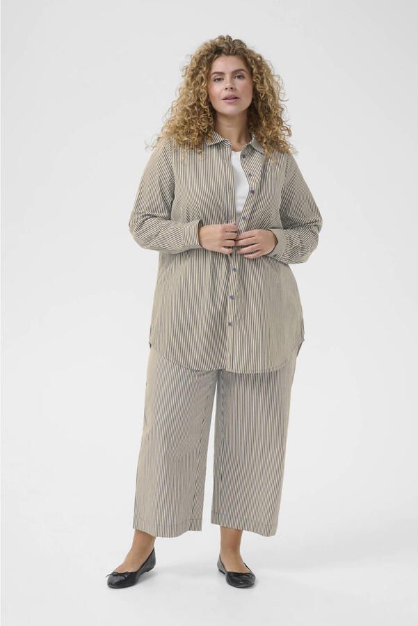 Kaffe Curve blouse met krijtstreep blauw - Foto 2