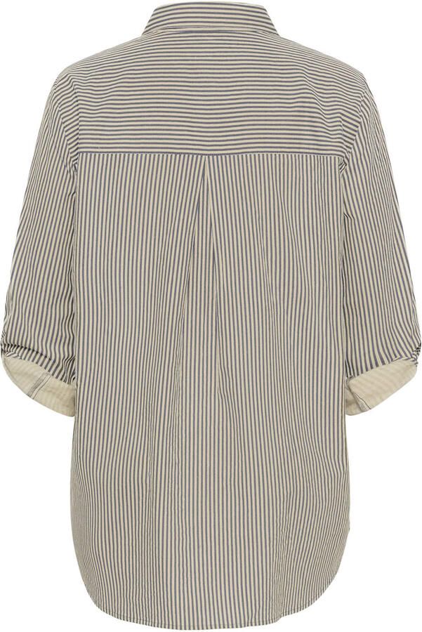 Kaffe Curve blouse met krijtstreep blauw - Foto 3