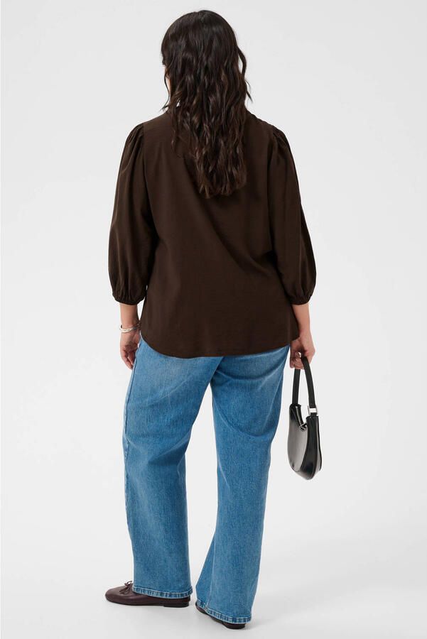 Kaffe Curve blouse Plus Size donkerbruin - Foto 3