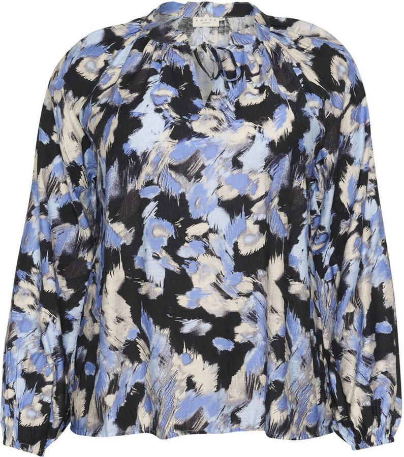 Kaffe Curve Grafische Strepen V-Hals Blouse Multicolor Dames