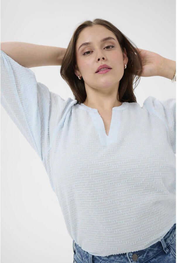 Kaffe Curve blousetop lichtblauw - Foto 2