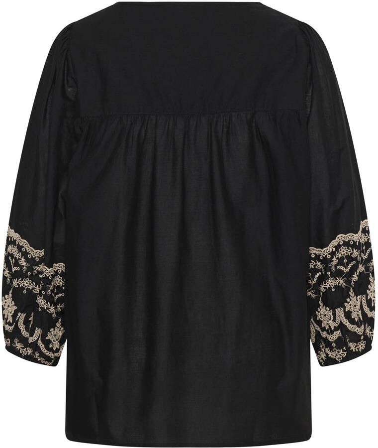 Kaffe Curve blousetop met borduursels Plus Size zwart - Foto 2