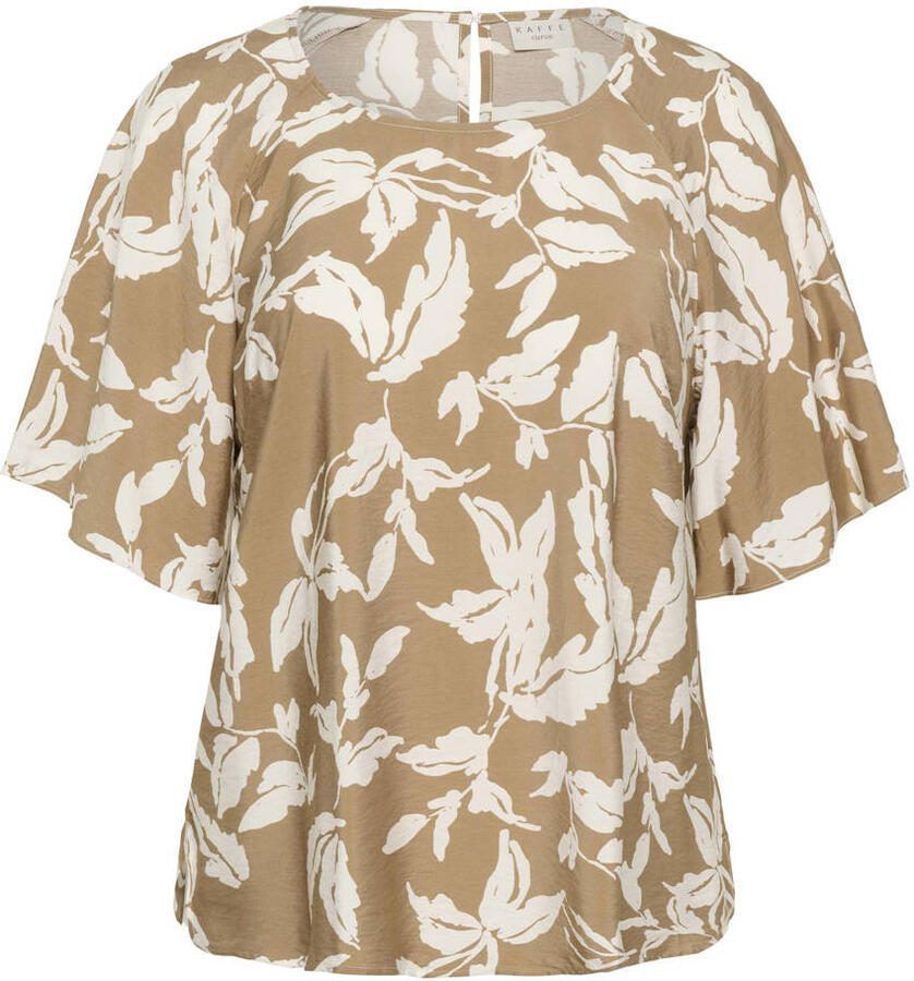 Kaffe Curve gebloemde blousetop bruin