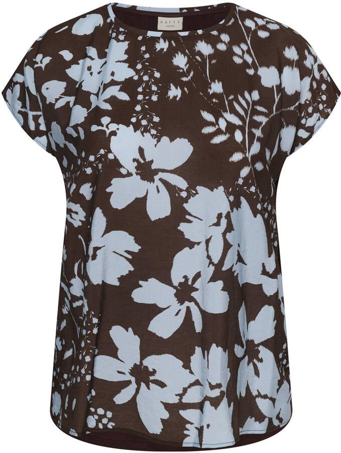 Kaffe Curve gebloemde blousetop Plus Size bruin - Foto 2