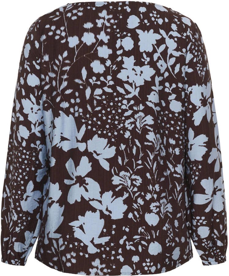Kaffe Curve gebloemde blousetop Plus Size bruin - Foto 2