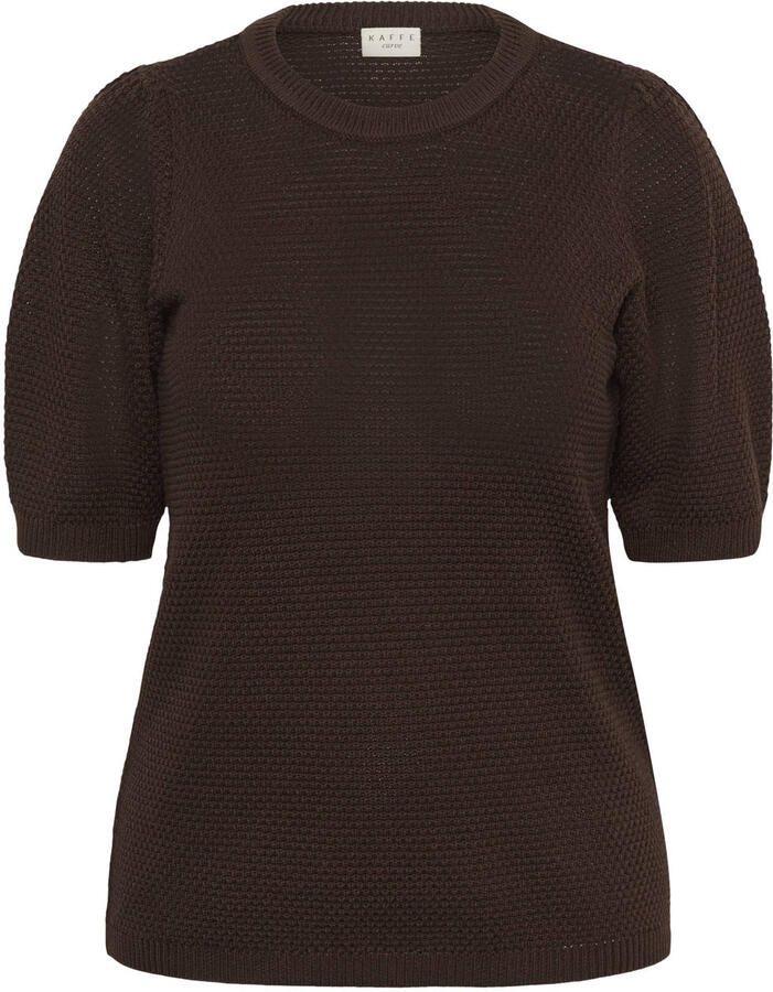 Kaffe Curve gebreide trui Plus Size donkerbruin