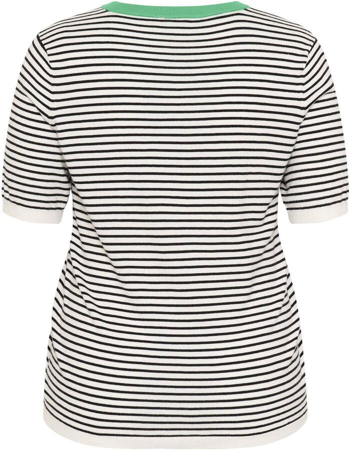 Kaffe Curve gestreepte T-shirt zwart