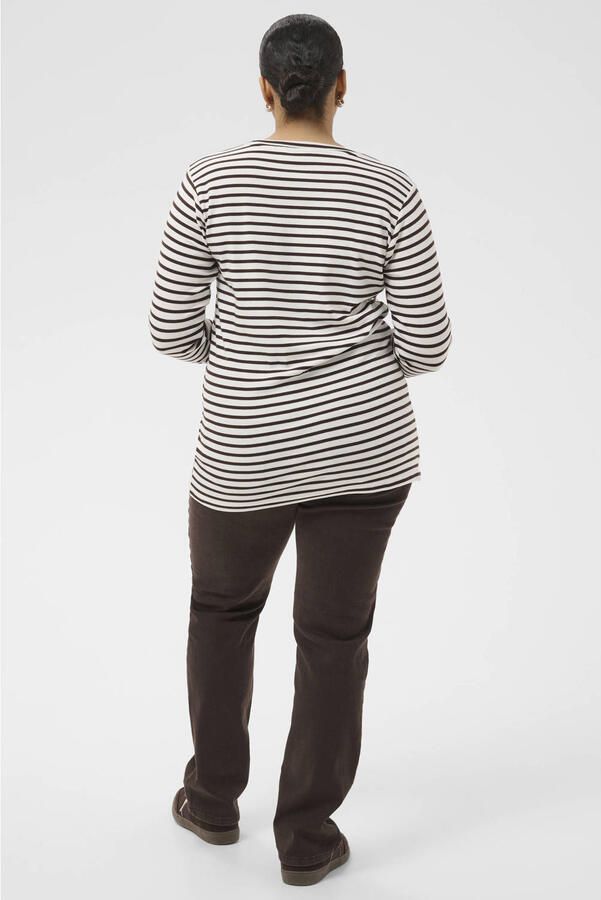 Kaffe Curve gestreepte top Plus Size ecru - Foto 2