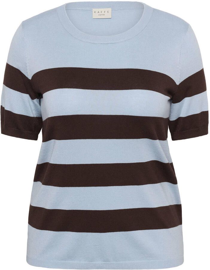 Kaffe Curve gestreepte top Plus Size lichtblauw