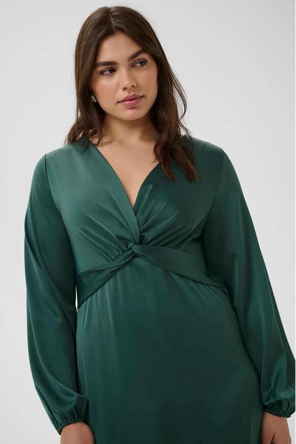 Kaffe Curve maxi avondjurk Plus Size donkergroen