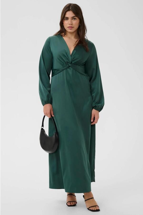 Kaffe Curve maxi avondjurk Plus Size donkergroen - Foto 2
