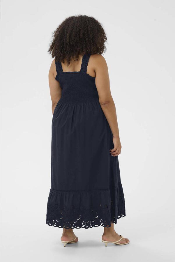 Kaffe Curve maxi jurk broderie donkerblauw - Foto 2