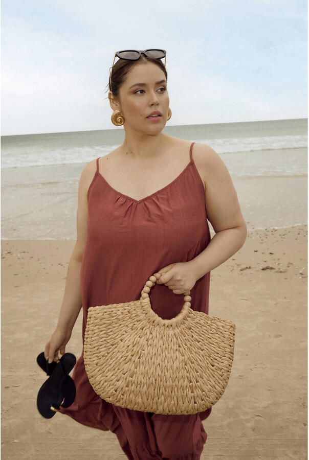 Kaffe Curve maxi jurk koraalrood - Foto 3