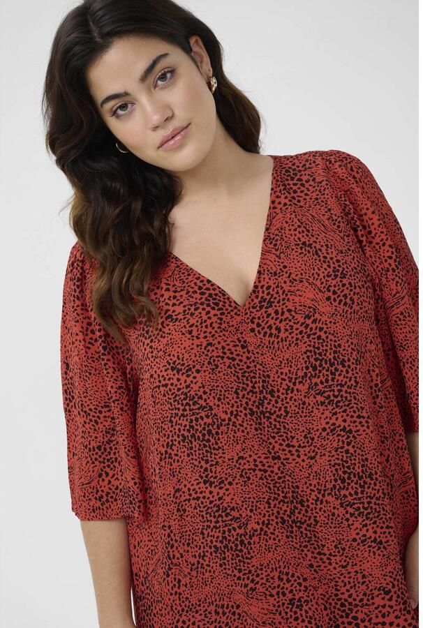 Kaffe Curve maxi jurk rood - Foto 1