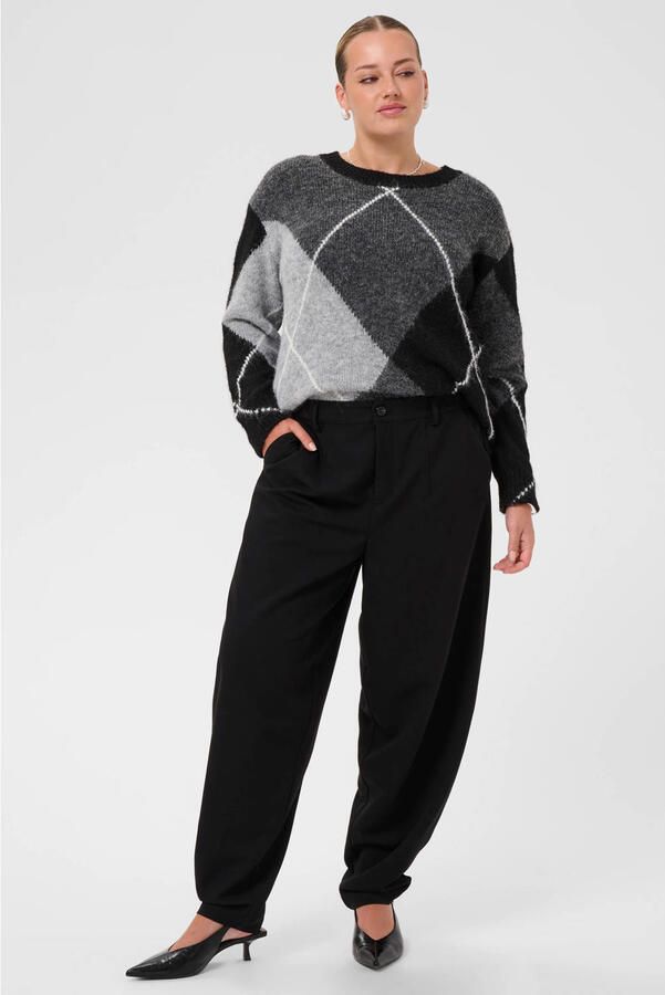 Kaffe Curve Plus Size barrel pantalon zwart - Foto 3