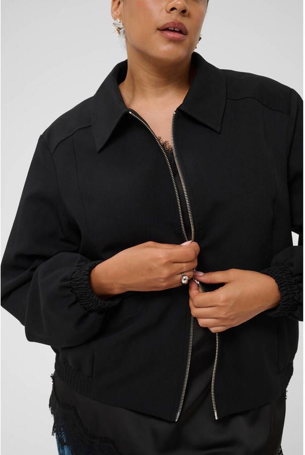 Kaffe Curve Plus Size bomberjack zwart