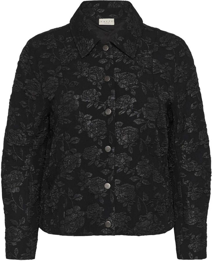 Kaffe Curve Plus Size gebloemde jas zwart - Foto 2