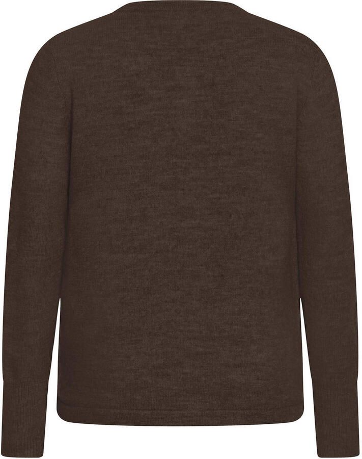 Kaffe Curve Plus Size gebreid vest met wol bruin - Foto 2