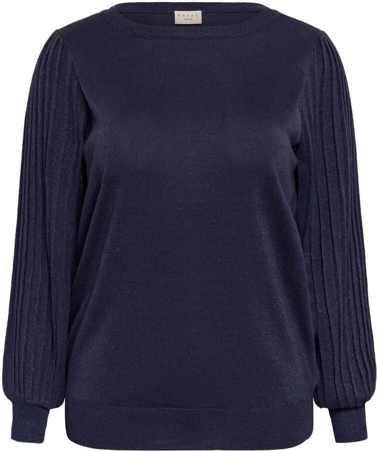 Kaffe Curve Plus Size gebreide trui met glitters grijs