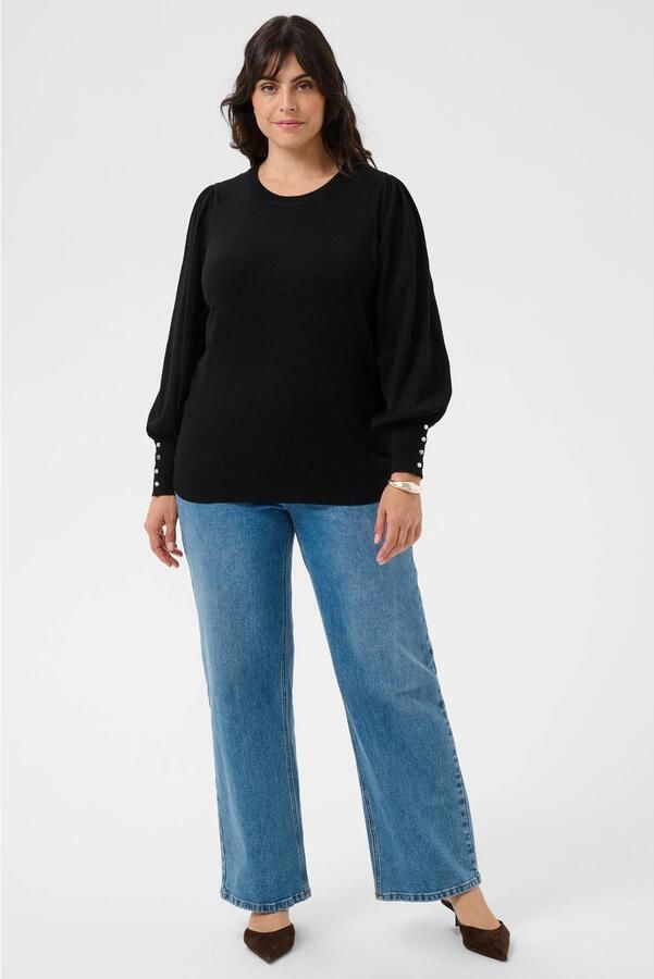Kaffe Curve Plus Size pullover zwart - Foto 3