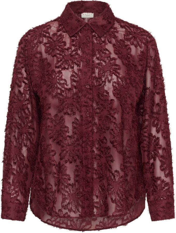 Kaffe Curve Plus Size semitransparante blouse rood