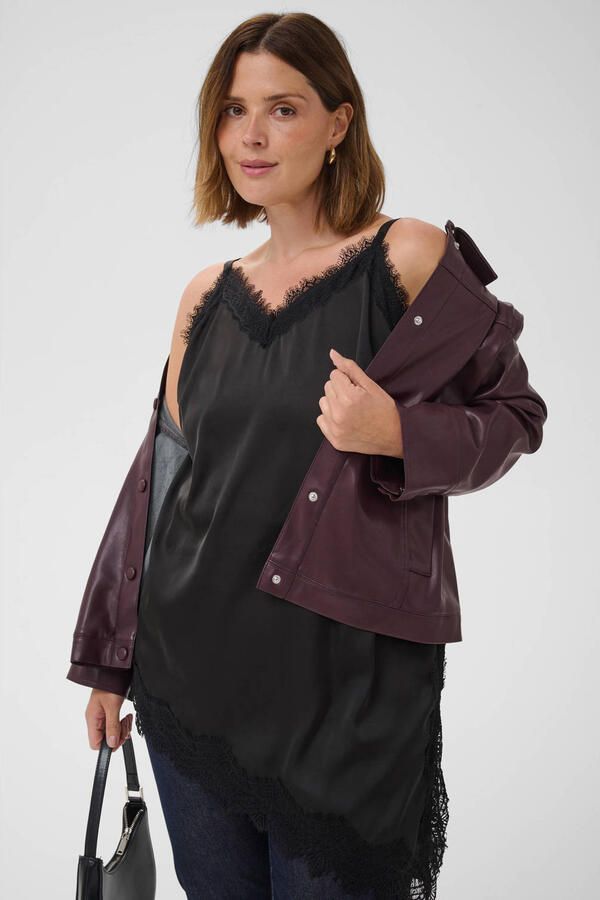 Kaffe Curve Plus Size top zwart