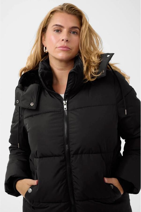 Kaffe Curve Plus Size winterjas zwart - Foto 2