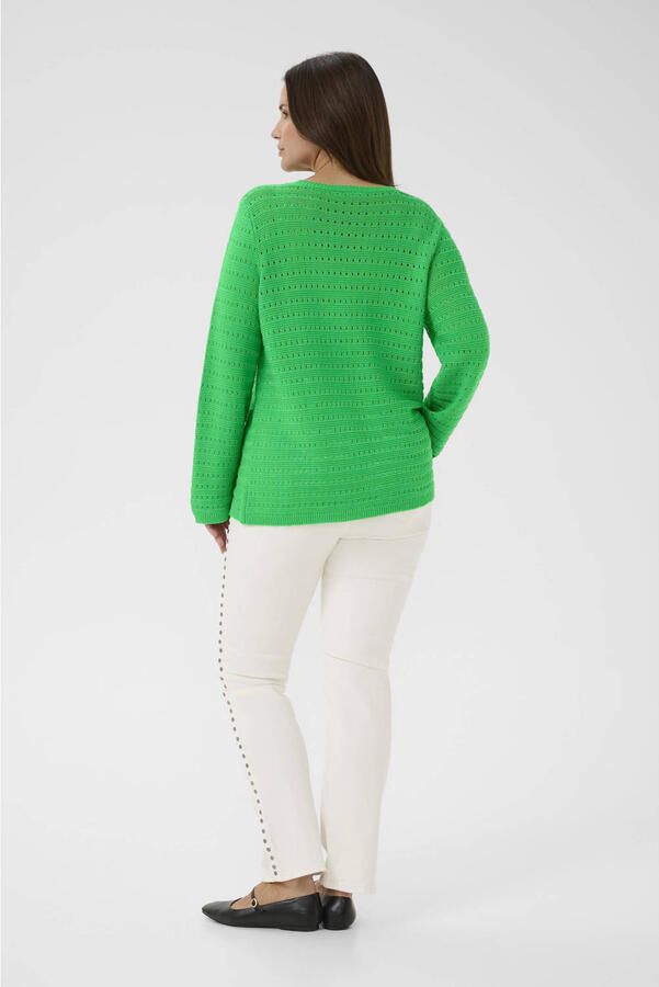 Kaffe Curve pullover groen ajour - Foto 2