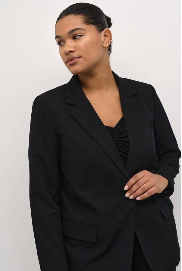 Kaffe Curve Klassieke Blazer Jas Zwart Diep Black Dames - Foto 2
