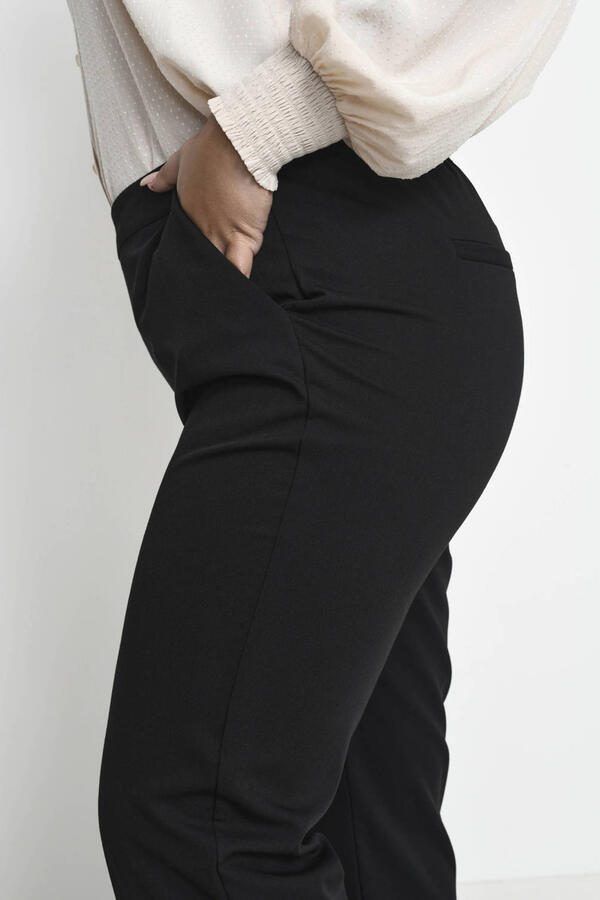 Kaffe Curve Straight-leg Zwarte Diepe Broek Black Dames - Foto 3