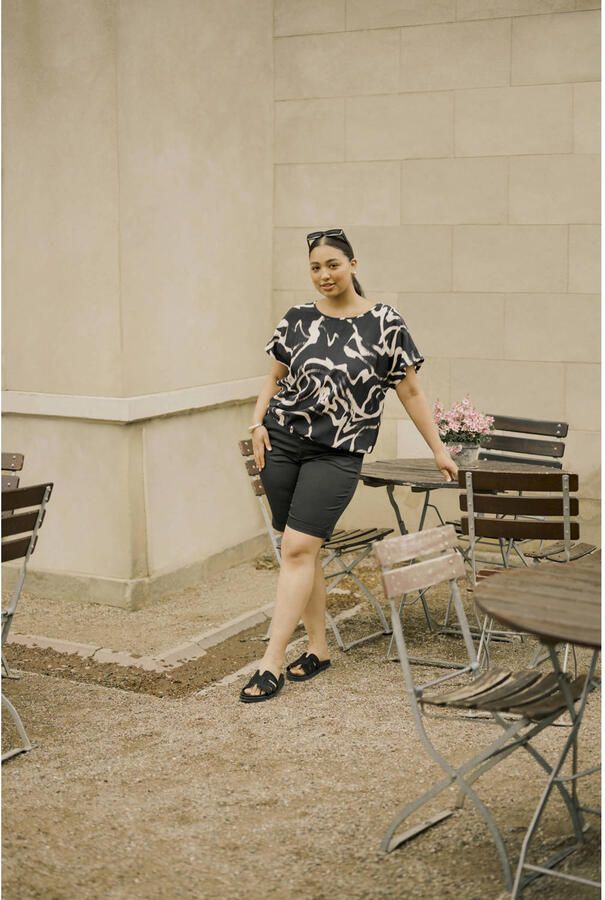 Kaffe Curve regular waist casual short zwart - Foto 3
