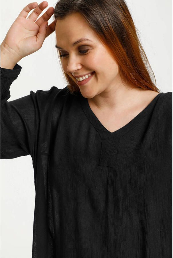 Kaffe Curve semi-transparante tuniek KCami zwart