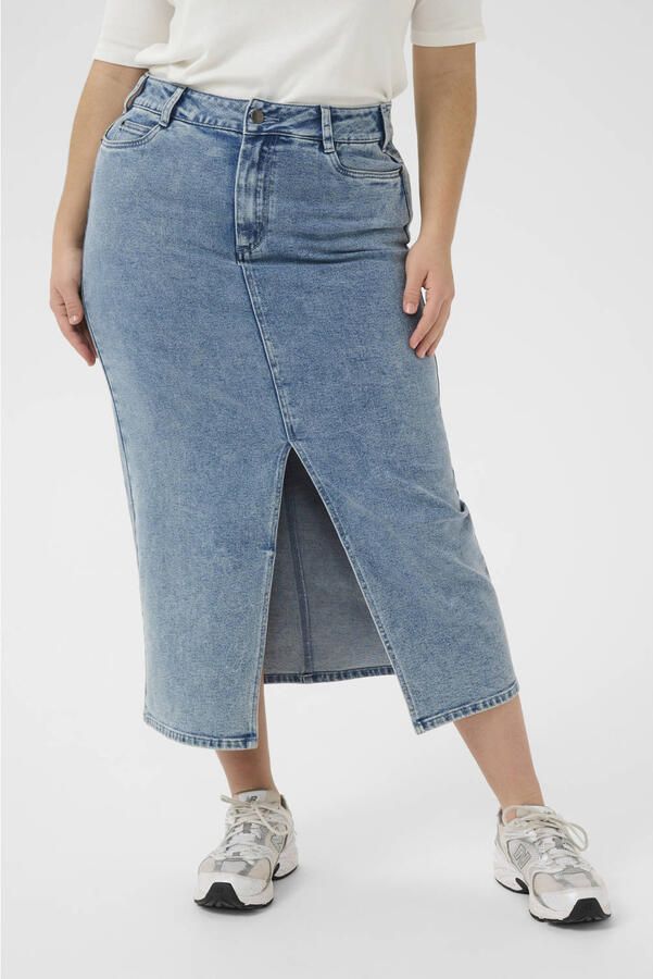 Kaffe Curve spijkerrok light blue denim