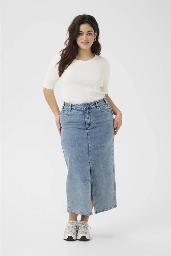 Kaffe Curve spijkerrok light blue denim - Foto 2