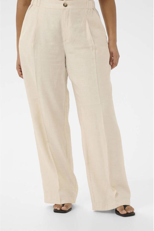 Kaffe Curve straight regular waist broek ecru