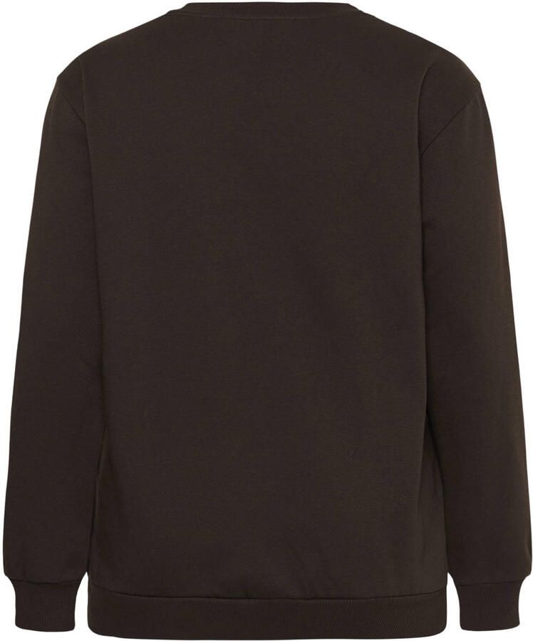 Kaffe Curve sweater Plus Size met borduursels en print donkerbruin - Foto 2