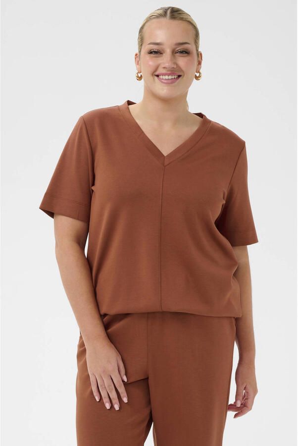 Kaffe Curve T-shirt bruin