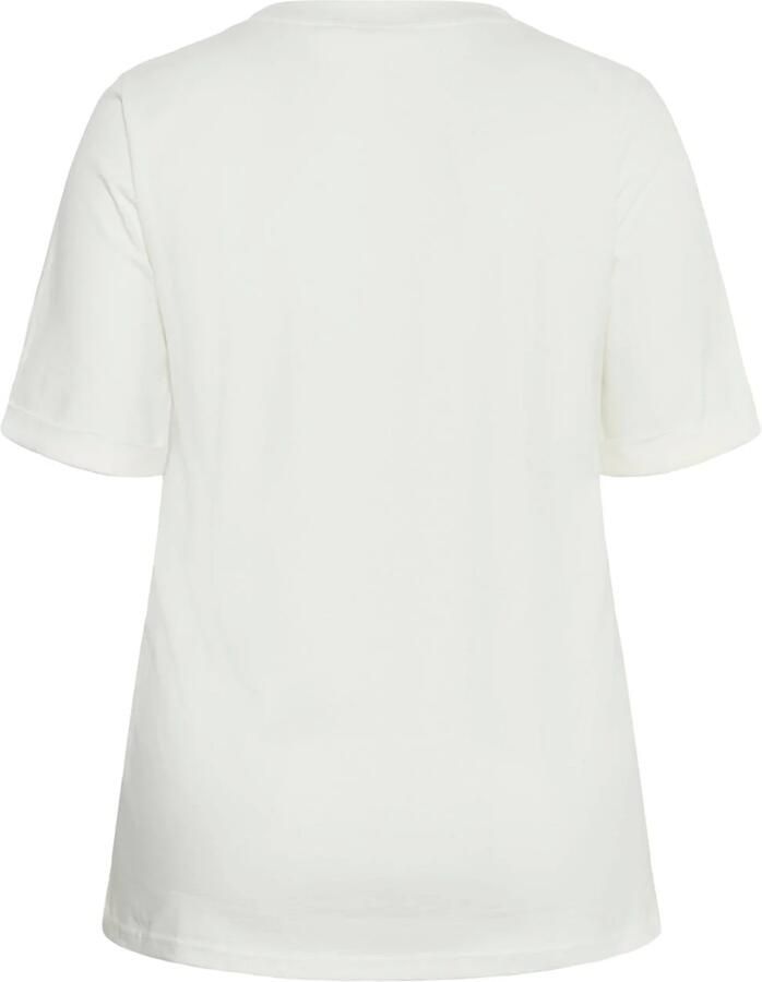 Kaffe Curve T-shirt Plus Size met borduursels wit - Foto 2