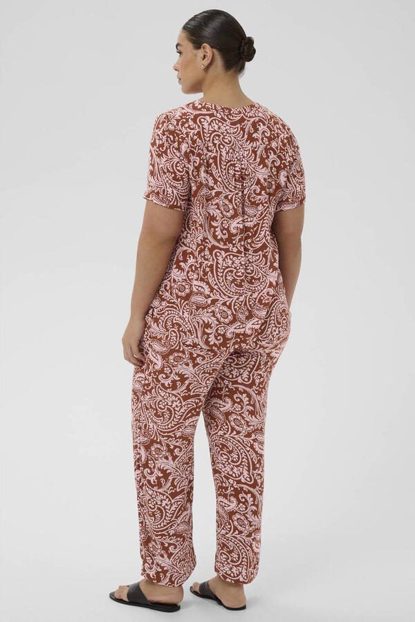 Kaffe Curve top met paisley print bruin - Foto 2