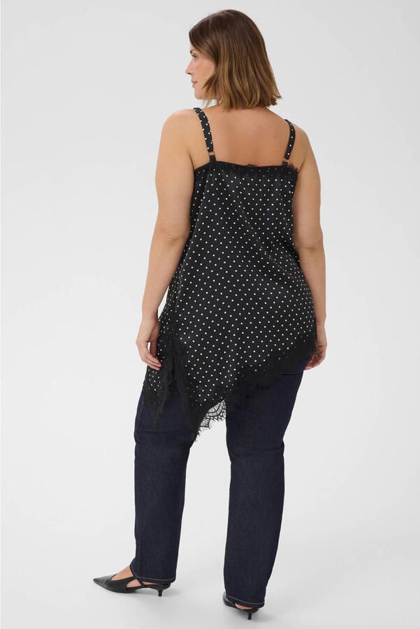 Kaffe Curve top Plus Size met stippen zwart - Foto 3
