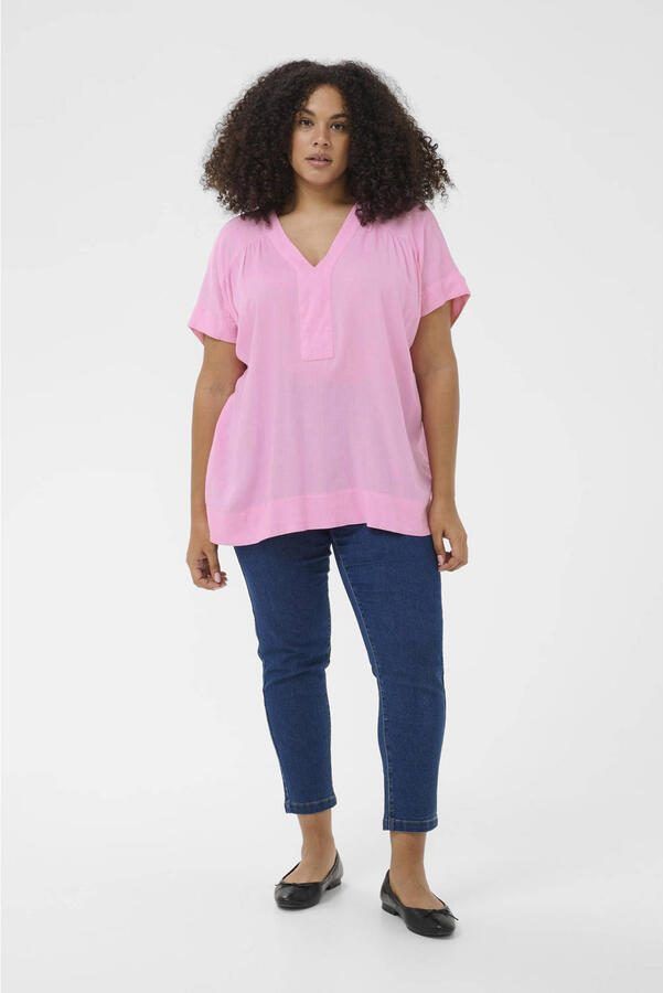 Kaffe Curve top roze - Foto 3