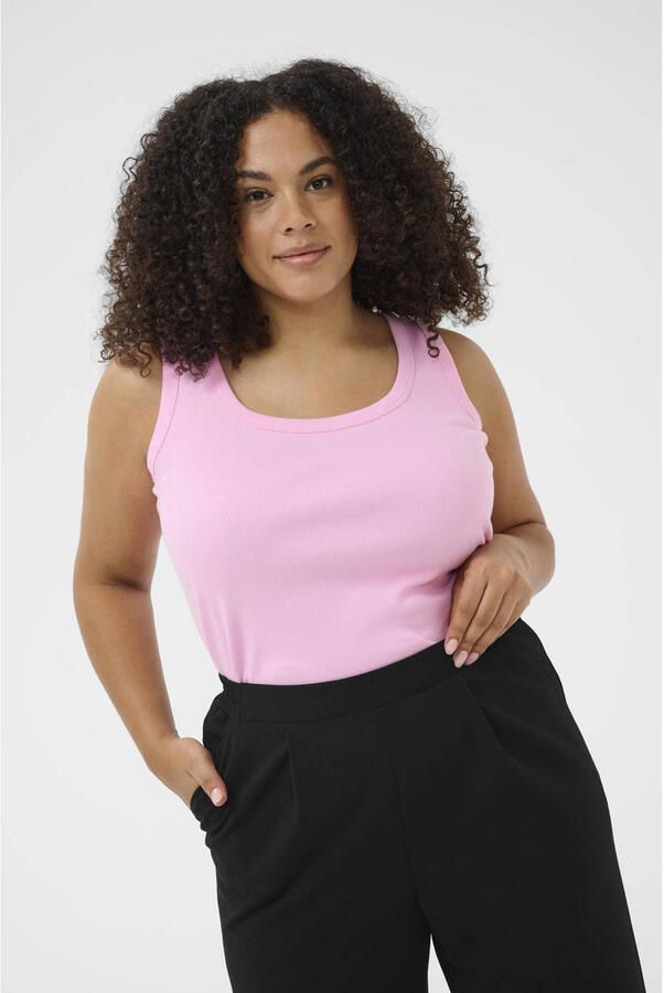 Kaffe Curve wide leg high waist casual broek zwart
