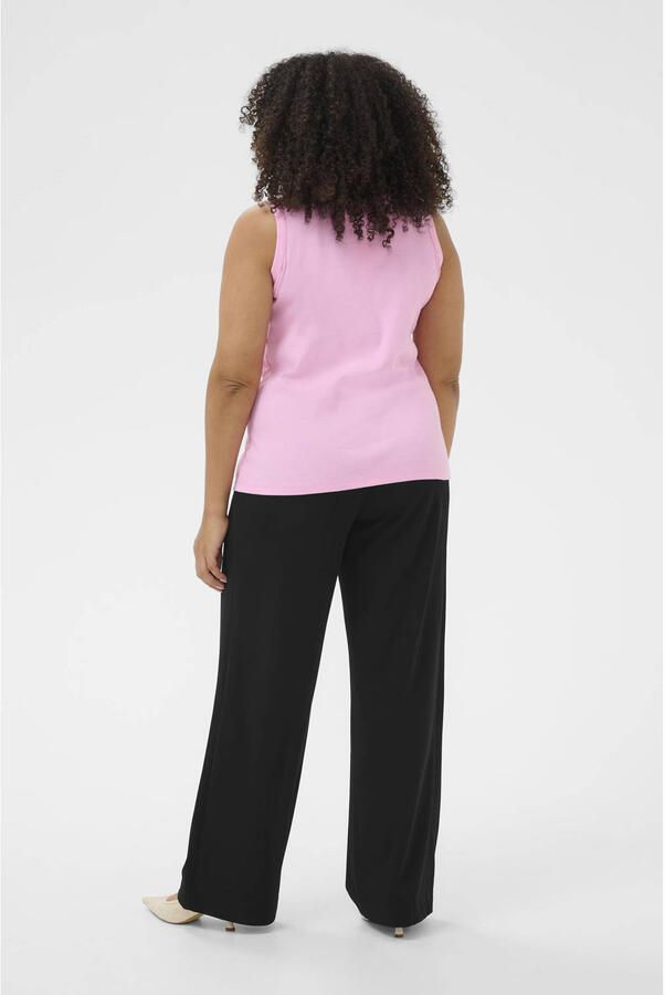 Kaffe Curve wide leg high waist casual broek zwart - Foto 2