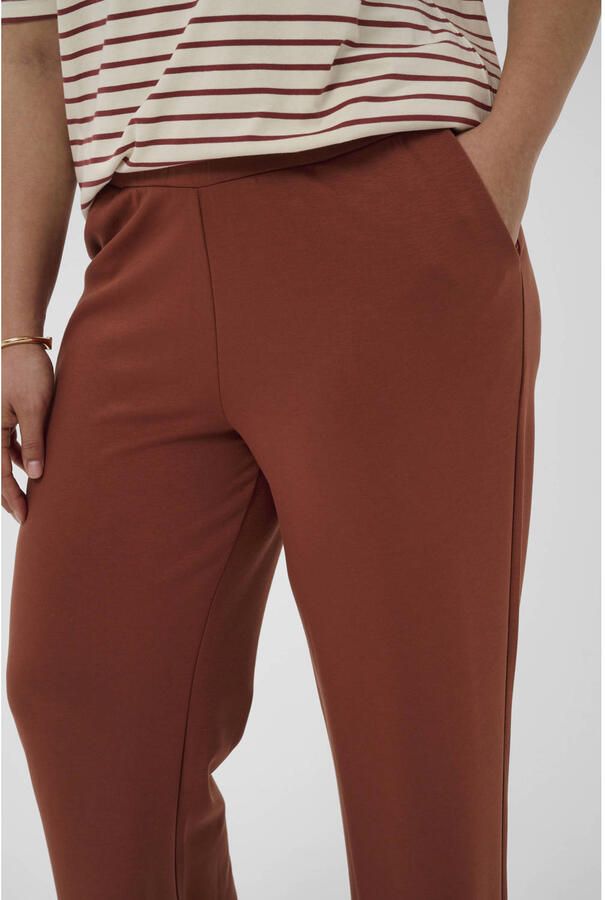 Kaffe Curve wide leg regular waist broek roodbruin - Foto 2