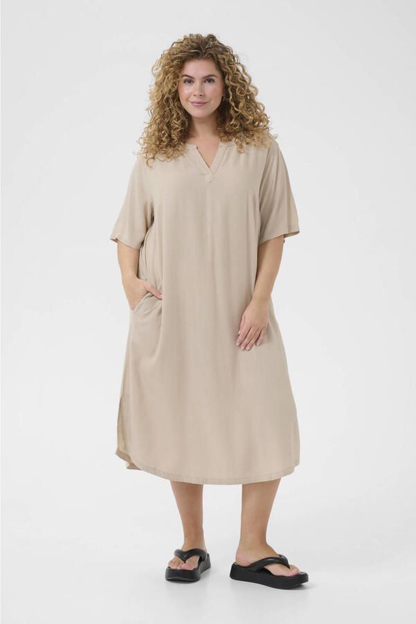 Kaffe Curve zomerjurk beige - Foto 2
